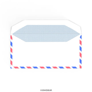 110x220 mm (DL) White Airmail Chevron Border Envelope
