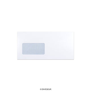 114x229 mm White Window Envelope