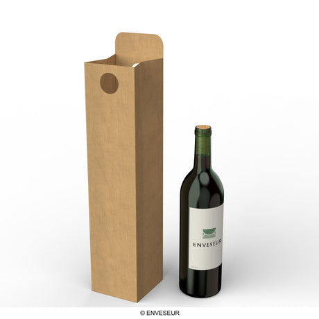 Cardboard wine bottle box 75 cl.