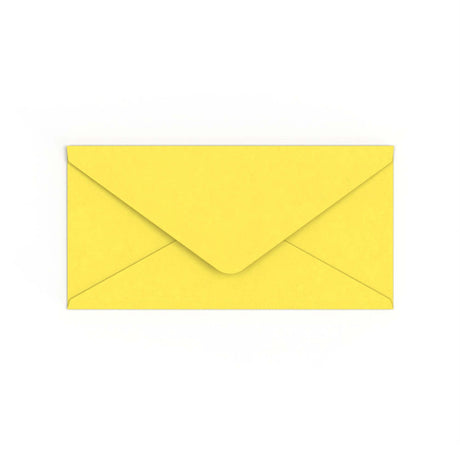 DL Sunflower Yellow British Made Gummed V-Flap Envelope (110 x 220mm)