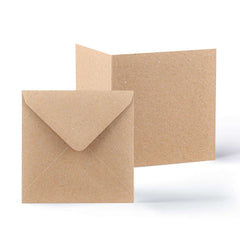 Kraft Cards & Envelopes Pack Manila 155x155 mm + 145x145 mm