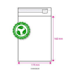 Biodegradable PLA Bags Clear 162 x 119 mm (C6)