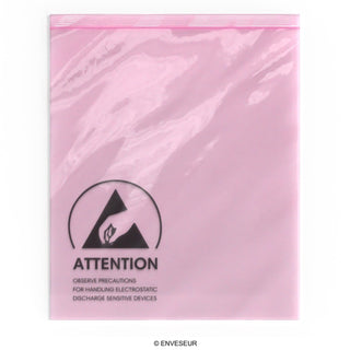 Pink anti-static bags ESD with grip seal