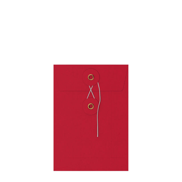 Coloured envelopes with string and washer closure Red 162 x 114 mm (C6)