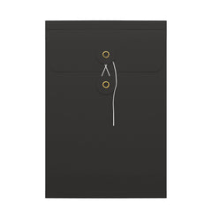 String & Washer Gusset Envelopes Black 229 x 162 x 25 mm (C5)