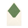 Paper Lined Envelopes Ivory + Green Fancy Paper 160 x 160 mm