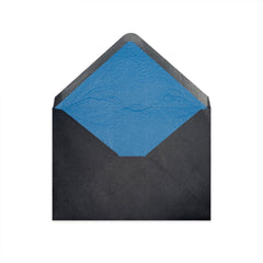 Paper Lined Envelopes Black + Blue Fancy Paper 114 x 162 mm (C6)
