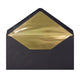 Paper Lined Envelopes Black + Gold Foil 110 x 220 mm (DL)